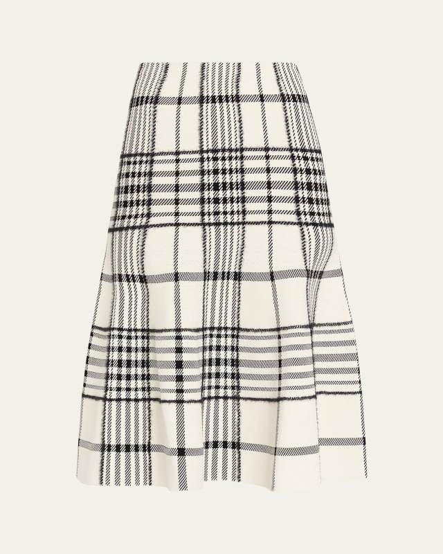 Rory Check Flare Midi Skirt